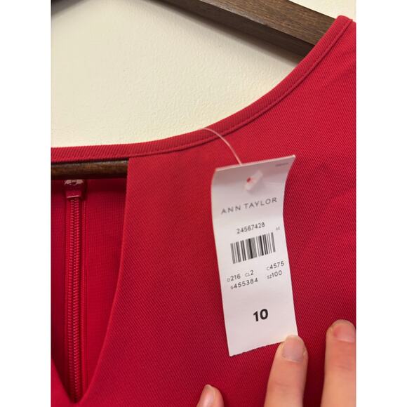 Ann Taylor Women’s Red Long Sleeve Shift Dress – Size 10 – New With Tags - Picture 5 of 12